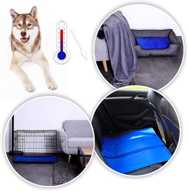 Охолоджуючий килимок lionto для домашніх тварин охолоджуючий килимок для собак охолоджуючий килимок для домашніх тварин, (XL) 120x80 см (синій, (Д) 100 х 60 см)