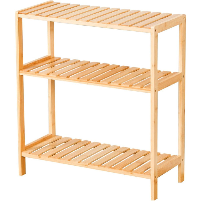 Стелаж бамбуковий Floordirekt Bambus Regal, 3 яруси, 66 x 60 x 26 см (Kansas)