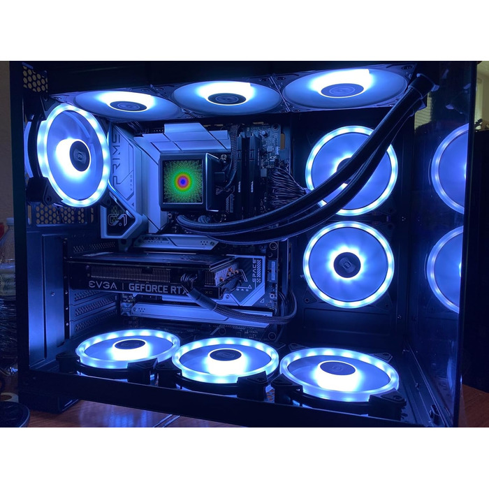 Комп'ютерний корпус ATX PCCOOLER C3T500 ARGB, 6 вентиляторів 120 мм, скляні панелі, безрамний дизайн, сумісний з RTX 40 серією, білий