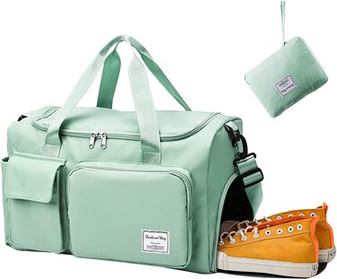 Дорожня сумка Aedcbaide, складна спортивна сумка для взуття, легка спортивна сумка, водонепроникна жіноча і чоловіча нічна сумка на вихідні, сумка для сухого і вологого білизни для занять спортом (зелений)