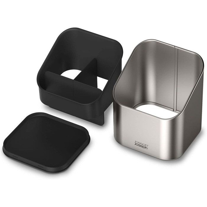 Підставка для кухонного інвентарю Joseph Joseph з нержавіючої сталі, сірого кольору, з роздільником та протиковзкими ніжками