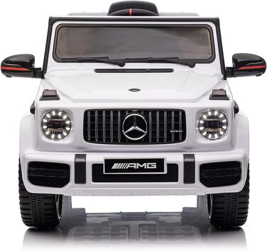 Дитячий електромобіль Mercedes G63 AMG 4x4, 180 Вт, шкіряне сидіння, EVA-колеса, 12V 9Ah, пульт, білий