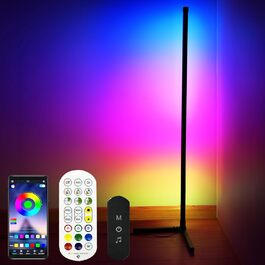 Кутовий торшер YOSION LED RGB, синхронізація музики, з можливістю затемнення, USB, для вітальні, ігрової кімнати, спальні