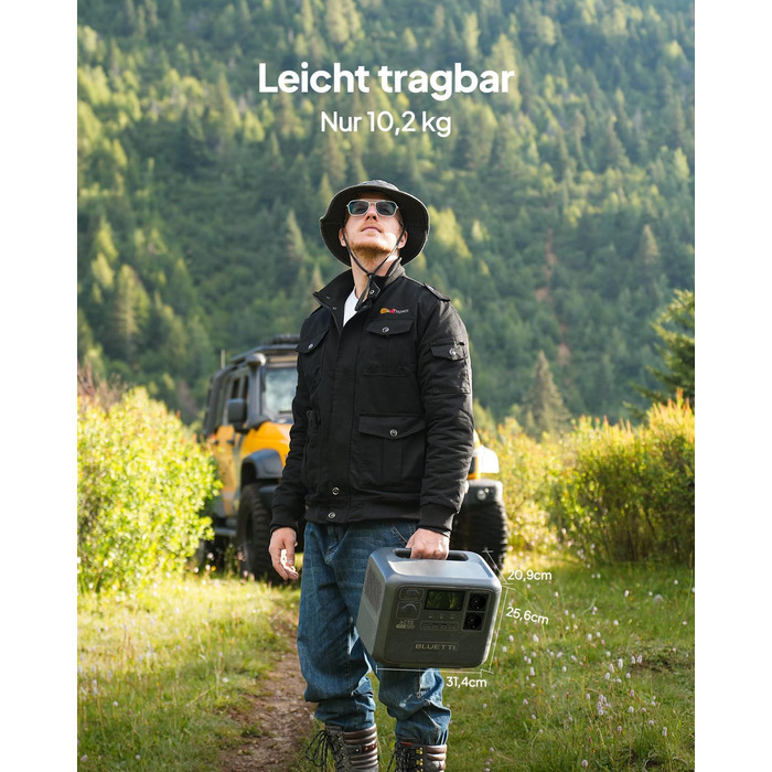 Портативна електростанція BLUETTI AC70, ємність 768 Wh, номінальна потужність 1000 W, пікова потужність 2000 W