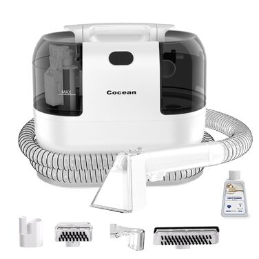 COCEAN Потужний пилосос для миття килимів та м'яких меблів, 18Kpa, для дому та автомобіля, білий