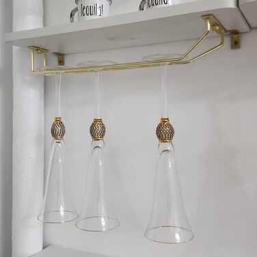 Тримач для келихів RedDreamer, 4 шт., нержавіюча сталь, для шафи, кухні, бару, 27.7 см (14 дюймів), золотий