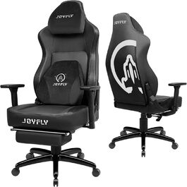 Ігрове крісло JOYFLY з підставкою для ніг Велике ергономічне ігрове крісло з 4D-підлокітником і поперековою підтримкою 150 кг, вантажопідйомністю 200 кг Геймерське крісло Крісло для дорослих Чорний (рекомендація) Чорний-888