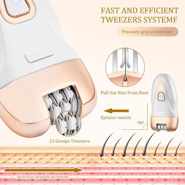 Епілятор для жінок, портативний електричний набір для бритви 3-в-1, 2-швидкісний засіб для видалення волосся та пилка для ніг