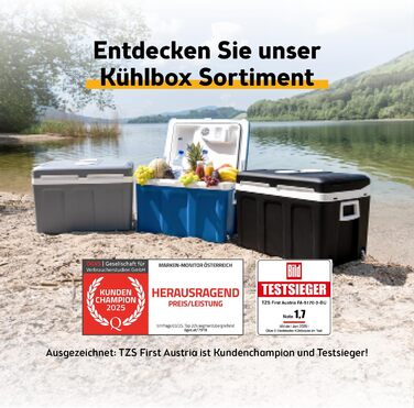 Автомобільний холодильник/термос First Austria 45L (12/230V), чорний - для кемпінгу, подорожей, фестивалів. З колесами.