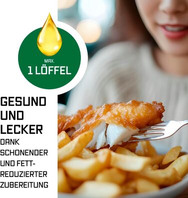 GOURMETmaxx Фрай-Ап Вертикальна Подвійна Камера Гарячого Повітря Фритюрниця | Вертикальний Airfryer | Складне Сенсорне Дисплей | 32% Економія Місця | Об'єм 10Л | Фритюрниця Гарячого Повітря 2 Камери (Чорний, 9 Літрів (2x 4,5Л))