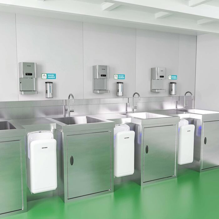 Електричний сушар для рук AnyDry 2005H з HEPA-фільтром, комерційний, 1750-2050W, швидке сушіння (7-10 сек)