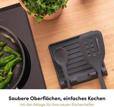 Набір кухонних аксесуарів Hoffmann Küchenhelfer-Set (5 предметів), антрацит, силікон-сталевий сердечник