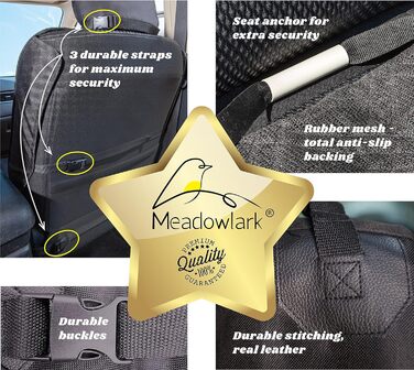 Чохол для автомобільного сидіння для собак Meadowlark, зносостійкий, водовідштовхувальний (стандартний, бежевий)