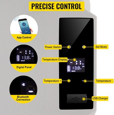 Автохолодильник VEVOR 35л нержавіюча сталь 12/24V DC та 220V AC, портативний компресорний міні-холодильник -20°C до +20°C для авто, вантажівок, кемпінгу, відпочинку
