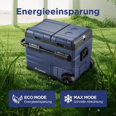 Автомобільний компресорний холодильник AAOBOSI 45л з Wi-Fi, USB зарядкою, LED підсвіткою, 12/24V/220V - для авто, кемпінгу, подорожей (синій)