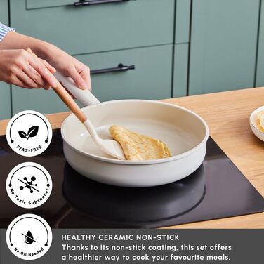 Набір посуду Karaca Valenti: 7 предметів, керамічне покриття SwissCrystal, антипригарне, з кришками та сковорода