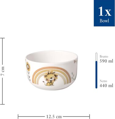Дитячий посудовий набір Villeroy & Boch Boho Kids 'Roar like a lion' (7 предметів), з нержавіючою сталею, зорієнтований на дітей, з мотивом лева та мавпи, преміум-посуд, безпечний для миття в посудомийній машині та мікрохвильовій печі