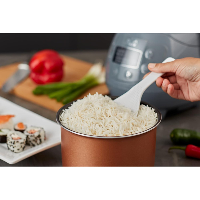 Рисоварка Yum Asia Panda Mini з керамічною чашею Ninja та технологією Fuzzy Logic (3,5 чашки, 0,63 л), 4 функції приготування рису, 4 функції мультиварки, 220–240V (Кобальтово-сірий)