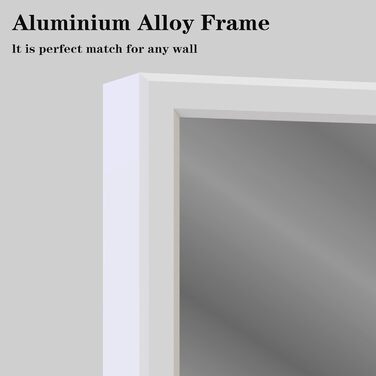 Дзеркало для ванної кімнати WONSTART 81.3 x 61 см біле з алюмінієвою рамою, для монтажу над умивальником, сучасний дизайн, підходить для ванної, спальні, передпокою