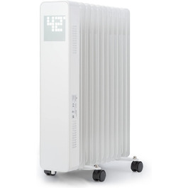 Електричний масляний радіатор Klarstein 2500W з термостатом та Wi-Fi, білий - енергозбереження