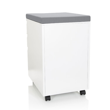 Контейнер на колесах COLOR OS Metall weiß з сірим м'яким сидінням hjh OFFICE