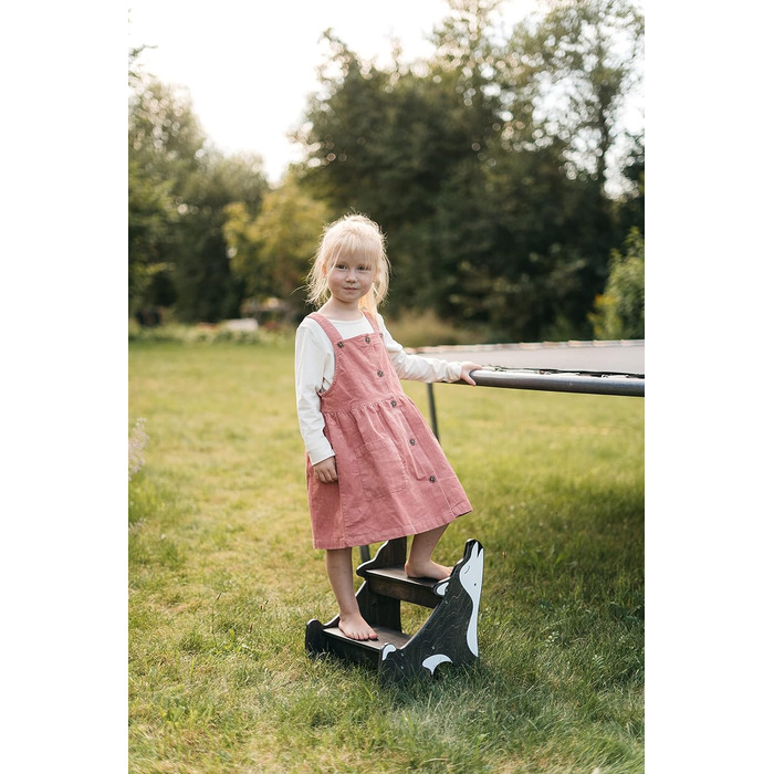 Дитячий триступеневий табурет для ванної кімнати Wild Kids Modern, з дерева, за дизайном Монтессорі (чорний)