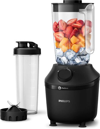 Блендер Philips HR2041/41 450 Вт, ProBlend, 1,9 л, пластикова чаша, з пляшкою, чорний