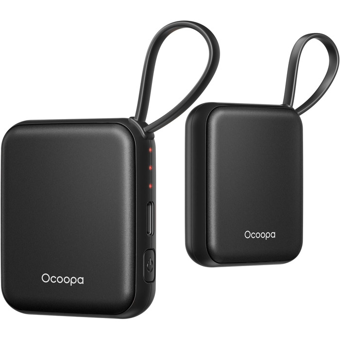 Електричні грілки для рук OCOOPA 2 шт. з акумулятором 4000mAh, USB, 3 режими нагріву, до 52°C, для зими, катання на лижах, подорожей та активного відпочинку, UT5 Nano Wiesengeflüster (Ocoopa x Künstleredition), чорний