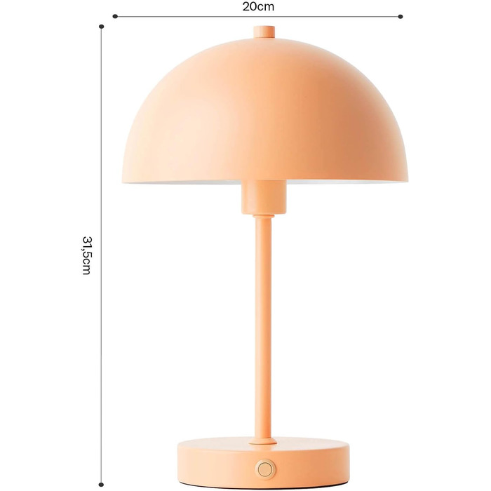 LED настільна лампа Mokebo® 'Leuchtturm' – бездротова, диммер, USB-C, ретро, металева, тепле світло