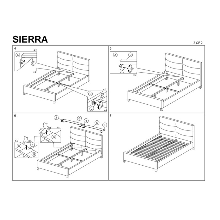 Ліжко SIERRA VELVET 120X200 сіре/дуб TAP.150