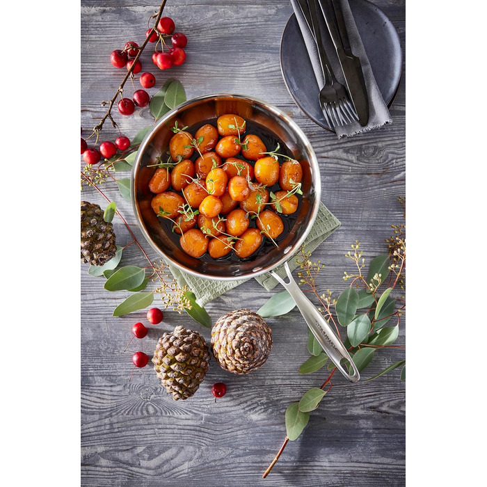 SCANPAN Fusion 5 сковорода з нержавіючої сталі 24 см | Індукційна, для всіх плит, з антипригарним покриттям, для духовки