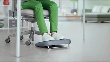 Підніжка для столу Leitz, регульована, для офісу та дому, знімає біль у спині та плечах, тканинний чохол, сертифікат IGR, серія Ergo Cosy, сіра, 53710089