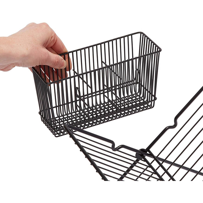 Складаний сушарка для посуду Simplywire з підставкою для столових приборів, чорний порошкове покриття