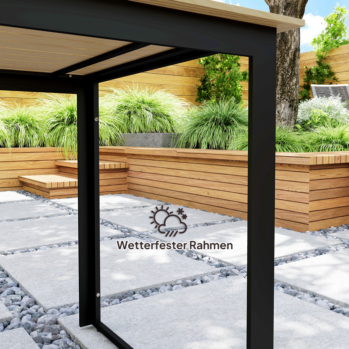 Металевий садовий стіл 175x78 см, стійкий до погодних умов, балконний стіл з імітацією дерева, з антиковзким покриттям, чорний обідній стіл