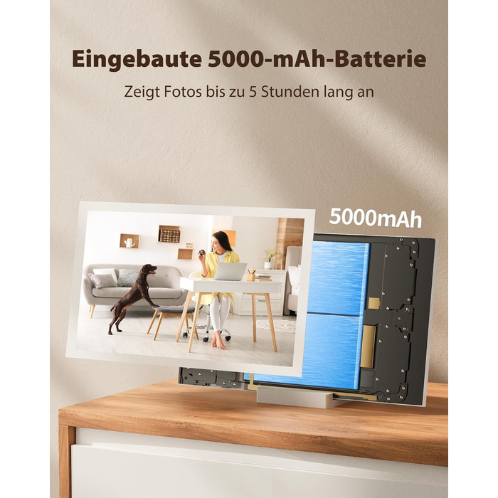 Цифровий фоторамка 10.1 дюйма Wi-Fi з 64 ГБ пам'яті, IPS сенсорний дисплей 1280*800, ділитися фото/відео через додаток Frameo