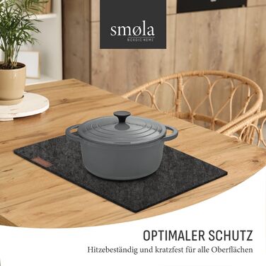 Набір з 12 елементів Smøla: преміальний фетровий набір для столу з підставками | Темно-сірий, миючий | Декор для столу, антрацит