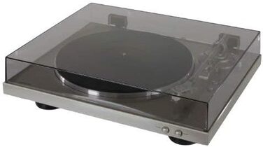 Denon DP-300 F повністю автоматичний програвач вінілових платівок з ремінним приводом, вбудованим фонокоректором, сріблястий