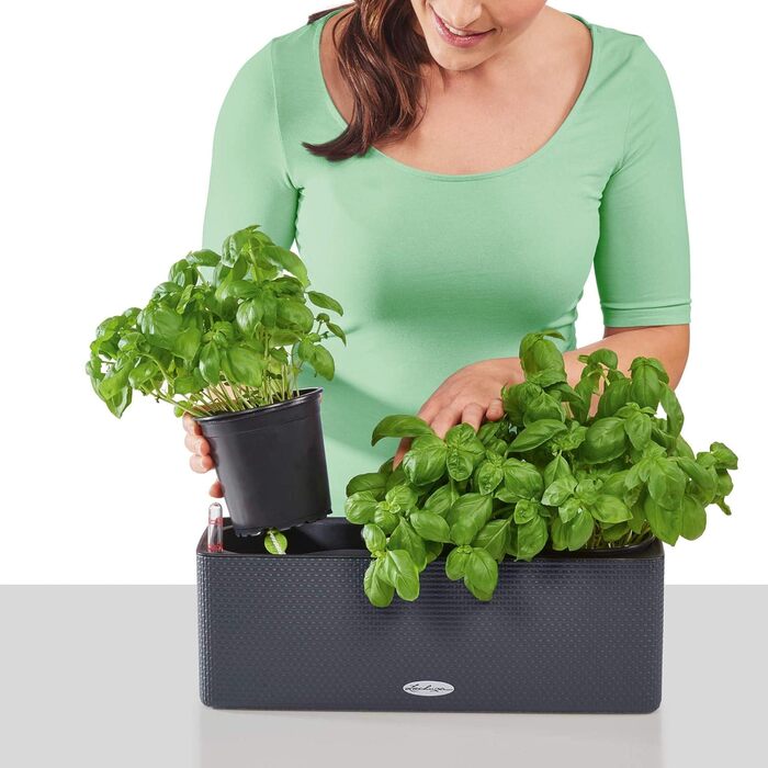 Горщик LECHUZA CUBE Color Triple (колишня BALCONISSIMA) 13680, сірий сланець (2 шт., 40x14x13,5 см)