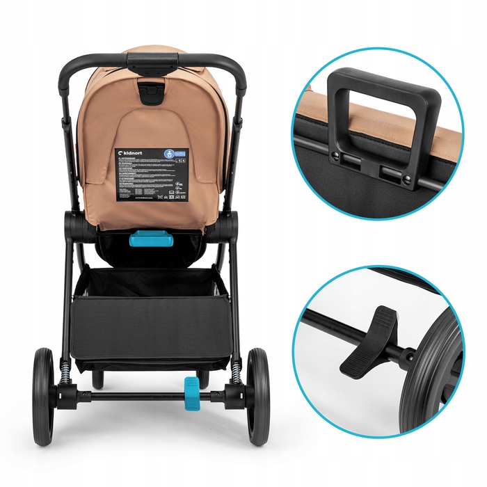 Дитячий прогулянковий візок Kidnort Älskar, коричневий, алюмінієвий, з аксесуарами