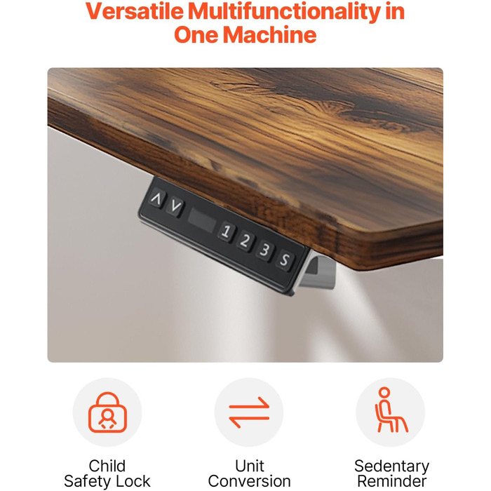 Електричний підйомний стіл-каркас VEVOR з подвійним мотором, регулювання висоти 65-129 см, довжини 110-178 см, ергономічна база для робочого місця, 3 положення (тільки каркас), білий, 110 x 58 x 64 см