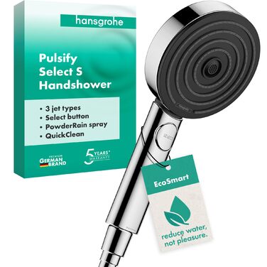 Насадка для душу Hansgrohe Pulsify Select S, 105 мм, 6.9 л/хв (EcoSmart), 3 режими, Antikalk, Chrom