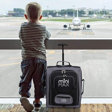 Дитячий багаж Aerolite MiniMax 45x36x20 Easyjet максимальний розмір 30 л ручна поклажа Новий 2024 рюкзак під сидінням Рюкзак для ручної поклажі з 2-річною гарантією (чорний чорний)