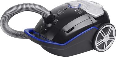 Пилсос Fakir Blue Vac Power TS 721 з мішком, 800 Вт, з кабелем, HEPA фільтр H14, тихий двигун 69dB(A), мішок 3л, радіус дії 12м, чорний/блакитний