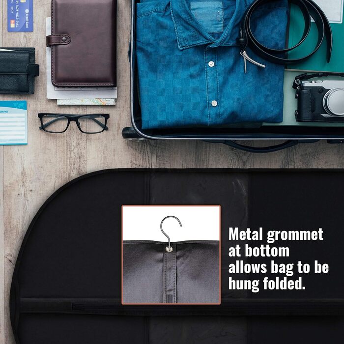 Чохли для одягу на вішалці – 6 шт. (60 x 24 см) для зберігання та подорожей, піджаки, сорочки, пальто, сукні