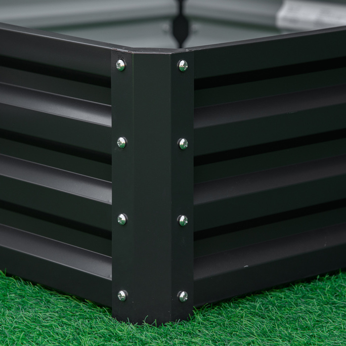 Гардiнний ящик для рослин з металевим корпусом, сірий, 120 x 120 x 30 см