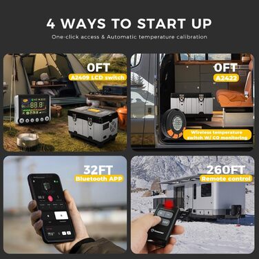 Дизельний опалювач 8kW з Bluetooth, автоматичний старт/стоп, для вантажівок та фургонів (Tb10pro)