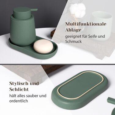 Набір для ванної кімнати блакитного кольору, керамічний аксесуар 3 шт., декоративний набір мильниць, стаканчика для зубної пасти та підставки для прикрас, підходить для ванної, умивальника, готелю