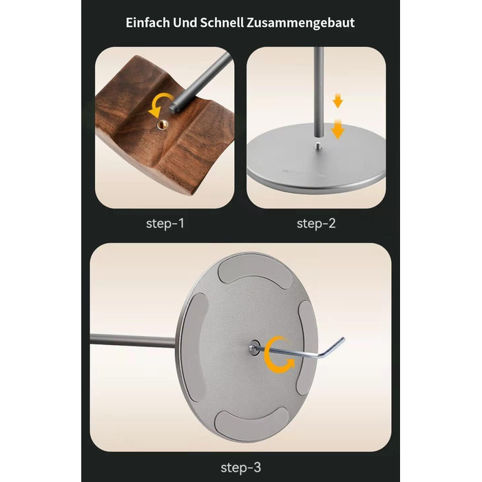 Підставка для навушників з горіха, дерева та алюмінію, настільне кріплення з важкою основою для всіх розмірів