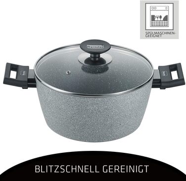 Каструля Berndes Topf 20 см з нержавіючої сталі з антипригарним покриттям, з кришкою з термостійкого скла, для всіх типів плит, індукційна, з м'якими ручками (Спеціальне видання)