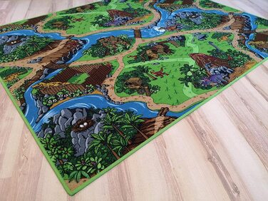 Дитячий килимок Dino Green Різнокольоровий ігровий килимок Динозавр (150 х 200 см)